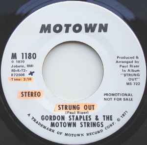 Image of Back Cover of 7" - /VG+ - GORDON STAPLES & THE MOTOWN STRINGS, Strung Out (Motown; M 1180, US 1971, Promo), Small 'X' written on 'Mono' side., - 3226192E