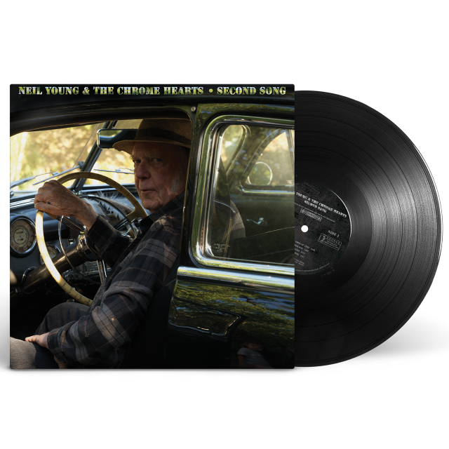 Image of Front Cover of LP - NEW/NEW - NEIL YOUNG & THE CHROME HEARTS, Second Song (Warner; , UK 2026, 140g Black Vinyl), , “Second Song” is the second studio album Neil Young has recorded with the band The Chrome Hearts, and the third album in total following the live album “As Time Explodes” which was released in April. “Second Song” is produced by Lou Adler and the Volume Dealers (Neil Young and Niko Bolas.) Anthony LoGerfo and Manny Adler are associate producers. The album features seven songs written b