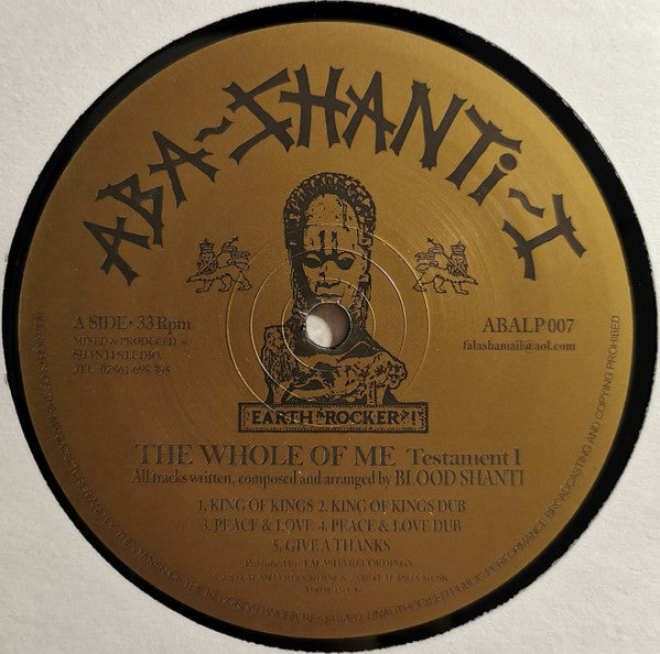 Image of Label Cover of LP - VG+/VG+ - BLOOD SHANTI, The Whole Of Me Testament I (Falasha Recordings; ABALP 007, Europe 2014), , - 3216352C
