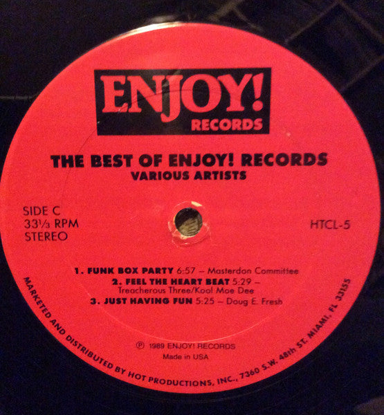Image of Label Cover of 2xLP - VG/VG - VARIOUS, The Best Of Enjoy! Records (Hot Productions; HTCL 5, US 1989), Light marks. Light creasing on sleeve & evidence of previous price sticker., - 4126264E