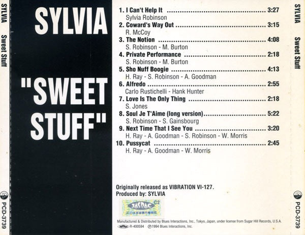 Image of Back Cover of CD - VG+/VG+ - SYLVIA, Sweet Stuff (P-Vine Records; PCD-3739, Japan 1994 Reissue, Jewel Case, With Obi), , - 3216420C