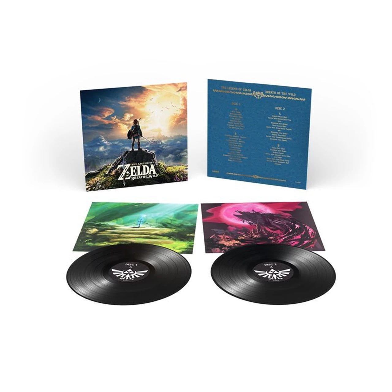 Image of Back Cover of 2xLP - NEW/NEW - MANAKA KATAOKA & YASUAKI IWATA & HAJIME WAKAI & SOSHI ABE, The Legend Of Zelda: Breath Of The Wild (Original Soundtrack) (Laced Records; LMLP300S, UK 2026), , The double LP set features heavyweight discs that come in printed inner sleeves, housed in a widespined outer sleeve. The tracklist includes 34 specially mastered fan-favourite cues including ‘Overworld (Day)’, ‘Great Fairy Fountain’ and ‘Hyrule Castle’, sequenced to take listeners on a whistlestop tour of Hyr
