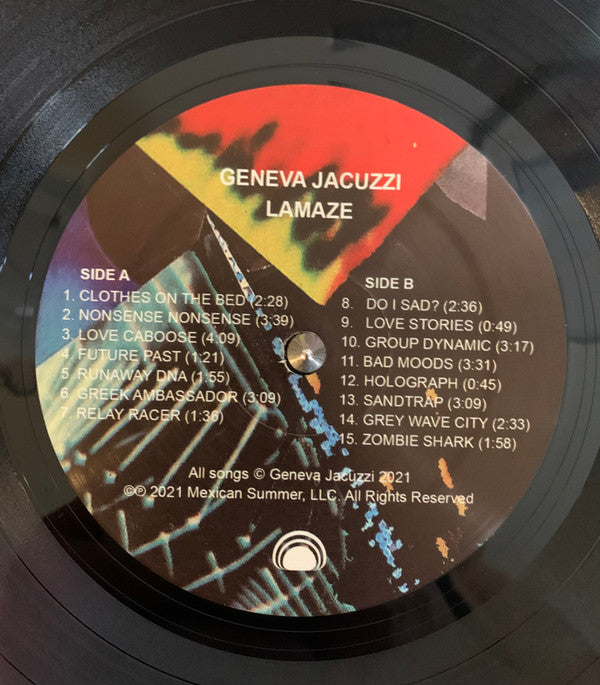 Image of Label Cover of LP - VG+/EX - GENEVA JACUZZI, Lamaze (Mexican Summer ; MEX293, US 2021 Reissue, Insert), , - 3226431E