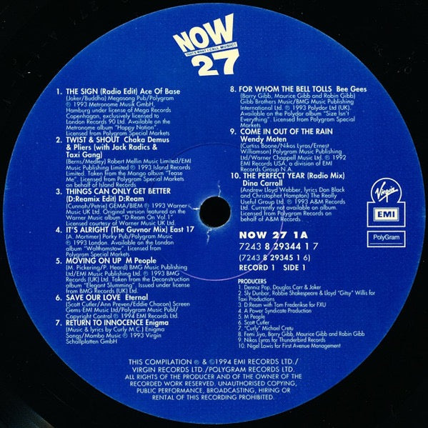Image of Label Cover of 2xLP - VG/VG+ - VARIOUS, Now That's What I Call Music! 27 (EMI; NOW 27, UK 1994, Gatefold), Sleeve has edge wear., - 3316151C