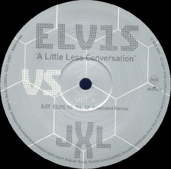 Image of Label Cover of 12" - VG+/VG+ - ELVIS VS JXL, A Little Less Conversation (RCA; 74321 94357 1, Europe 2002, Picture Sleeve), , - 3316148C