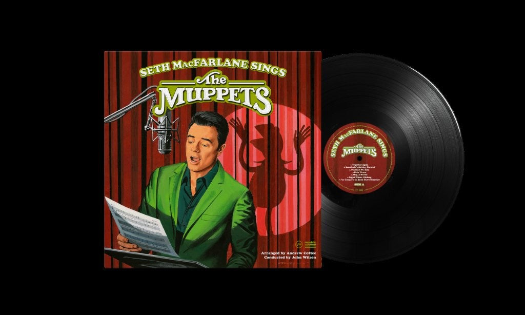 Image of Front Cover of LP - NEW/NEW - SETH MCFARLANE, Seth MacFarlane Sings The Muppets (Verve; 6114564, UK 2026, Limited Edition, Black Vinyl), , This year marks the 50th anniversary of The Muppet Show, and Seth MacFarlane shines a spotlight on one of the most beloved and enduring songbooks in popular culture. Featuring timeless favorites from The Muppet Show, the classic Muppet films, and Sesame Street, Seth MacFarlane Sings The Muppets reimagines these unforgettable melodies as lush orchestral jazz stan