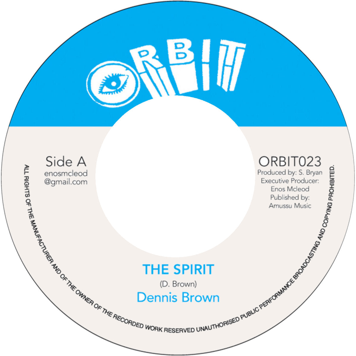 Image of Front Cover of 7" - /VG+ - DENNIS BROWN, ENOS MCLEOD, The Spirit / Rider (Orbit; ORBIT023, UK 2017), , - 3356044S