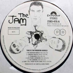 Image of Label Cover of LP - VG/VG - THE JAM, This Is The Modern World (Polydor Custom Black/White Picture Labels; 2383 475, UK 1980s Reissue, Inner, 420W Runouts), Light marks only, - 3316228C