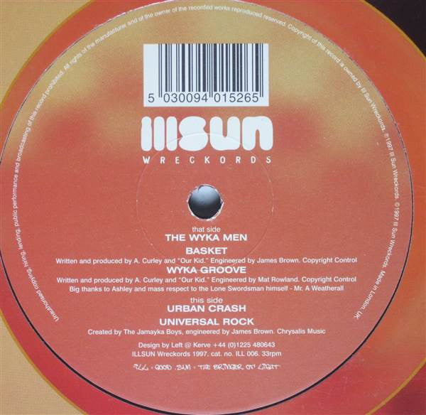Image of Front Cover of 12" - VG/VG+ - THE WYKA MEN / URBAN CRASH, Basket / Universal Rock (Illsun Wreckords; ILL 006, UK 1997, Company Sleeve), Strong VG+, - 3326116E