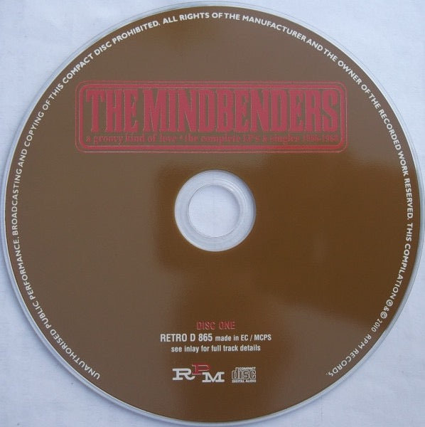 Image of Label Cover of 2xCD - VG+/VG+ - THE MINDBENDERS, A Groovy Kind Of Love - The Complete LP's & Singles 1966-1968 (RPM retrodisc; Retro D865, UK 2010, Double CD Case), , - 3336095E