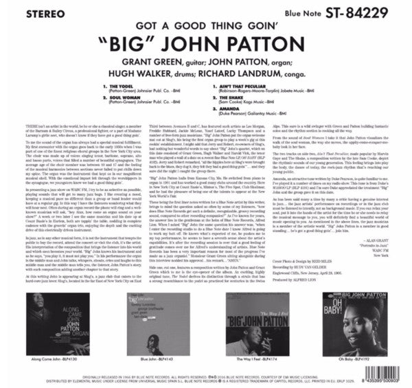 Image of Back Cover of LP - VG+/VG+ - BIG JOHN PATTON, Got A Good Thing Goin' (Elemental Music; ERLP 1029, Europe 2016 Reissue), , - 3326233E
