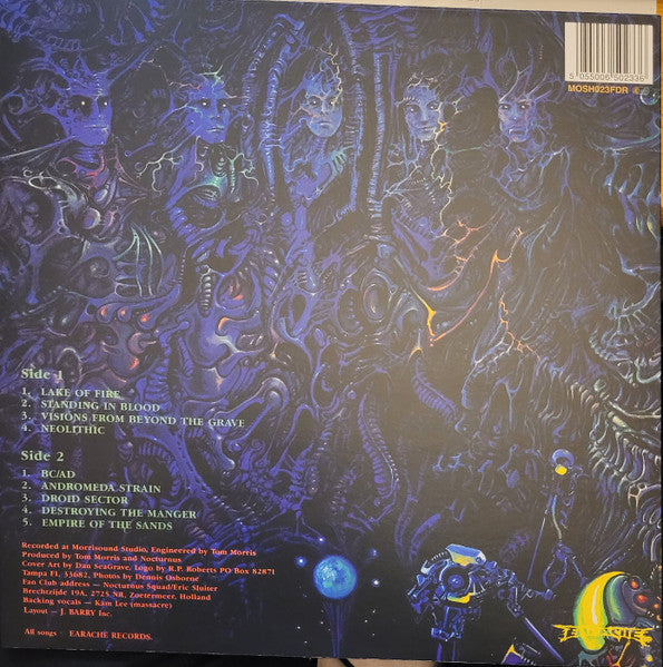 Image of Back Cover of LP - VG+/VG+ - NOCTURNUS, The Key (Earache; MOSH023FDR, UK 2022 Reissue, Inner), Paper scuffs. Still in open shrinkwrap., - 3326291E