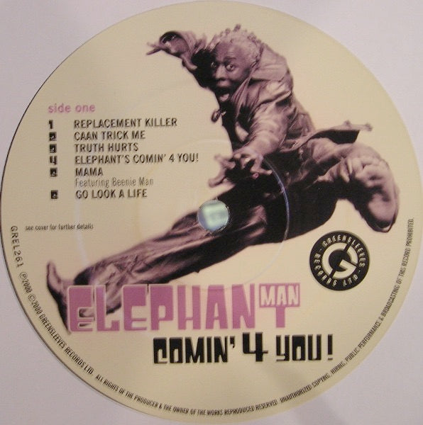 Image of Label Cover of LP - VG/VG+ - ELEPHANT MAN, Comin' 4 You (Greensleeves Records; GREL 261, UK 2000), , - 3416156C
