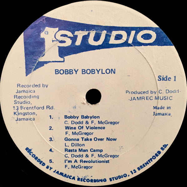 Image of Label Cover of LP - VG+/VG+ - FREDDIE MCGREGOR, Bobby Bobylon (Studio One; , Jamaica 1980s Reissue), , - 3426064E