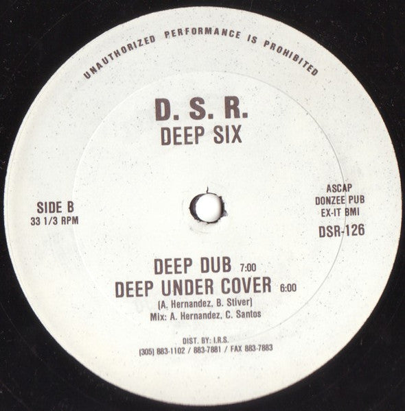 Image of Back Cover of 12" - /VG+ - DEEP SIX, Deeptrance Dance (Deep South Recordings; DSR-126, US 1992, Plain Sleeve), Highlighter over "Deep Dub" title. , - 3446215S