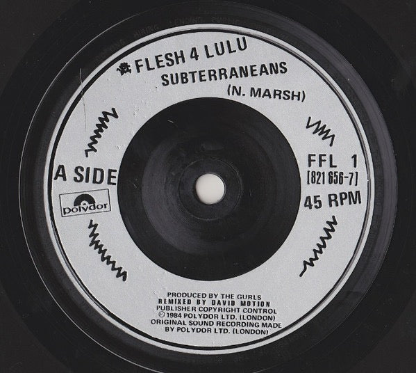 Image of Label Cover of 7" - EX/EX - FLESH 4 LULU*, Subterraneans (Polydor Silver Injection Labels; FFL 1, UK 1984, Picture Sleeve, With Bomus 7"), Sealed copy with hype sticker on shrink, - 3416347C