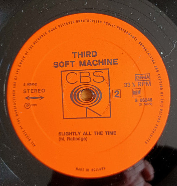 Image of Label Cover of 2xLP - G+/G+ - SOFT MACHINE, Third (CBS; 66246, Netherlands 1971, Laminated Gatefold), Sleeve Intact, Torn Inside Gatefold And Coloured In Psychedelic Pen. Records Are Strong G+, - 3446405S