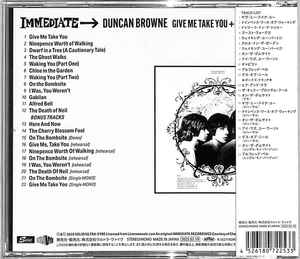 Image of Back Cover of CD - VG+/VG+ - DUNCAN BROWNE, Give Me Take You+10 (Solid Records; CDSOL 3908, Japan 2025, Jewel Case), , - 3536005E