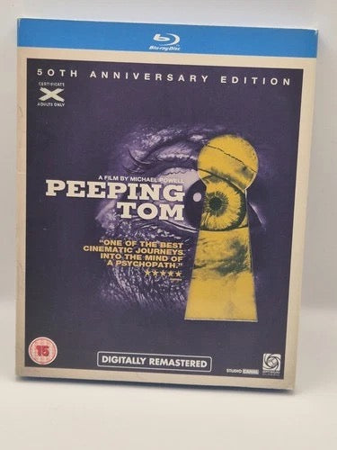 Image of Front Cover of Blu-Ray - VG+/VG+ - MICHAEL POWELL, Peeping Tom (Studio Canal; OPTBD1793, UK 2010 Reissue, Die Cut Slipcase, Booklet), , - 3516124C