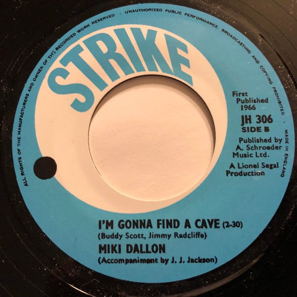 Image of Back Cover of 7" - /VG - MIKI DALLON, Cheat And Lie (Strike; JH 306, UK Reissue, Unofficial Release), , - 3516109C
