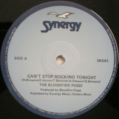 Image of Front Cover of 12" - /VG+ - THE BLOODFIRE POSS , Can't Stop Rocking Tonight (Synergy; SND01, UK ), No Sleeve, - 3546255S