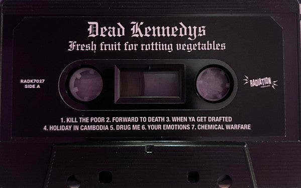 Image of Label Cover of Cassette - NEW/NEW - DEAD KENNEDYS, Fresh Fruit For Rotting Vegetables (Radiation Reissues; RADK7027, Italy 2023 Reissue, J-Card), , - 3516551C