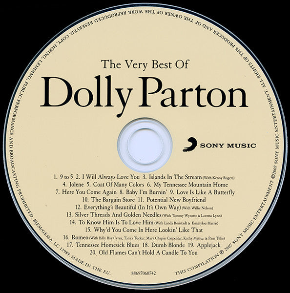 Image of Back Cover of CD - NEW/NEW - DOLLY PARTON, The Very Best Of Dolly Parton (Sony; 88697060742, Europe 2007, Jewel Case), , - 3516571C