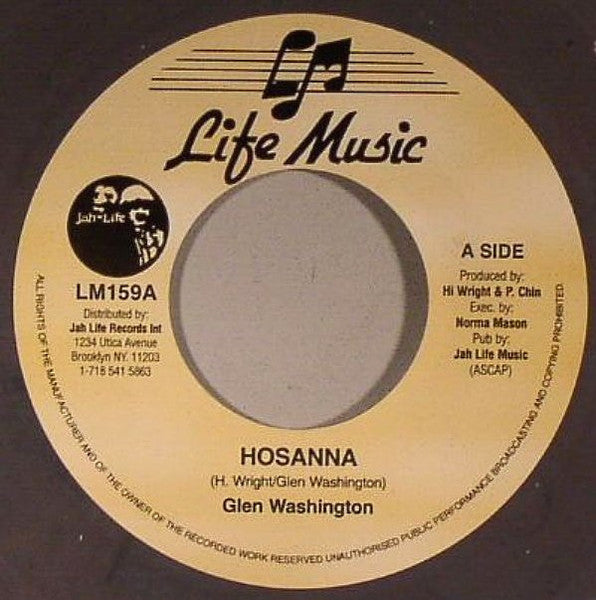 Image of Front Cover of 7" - /EX - GLEN WASHINGTON, Hosanna (Life Music; LM159, UK 2012, Green vinyl), , - 3556274S
