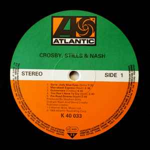 Image of Label Cover of LP - VG/VG - CROSBY, STILLS & NASH, Crosby, Stills & Nash (Atlantic; ATL 40 033, UK 1980s Reissue, Gatefold, NO Insert, No GEMA/Biem), Light marks, edge wear, - 3546290S