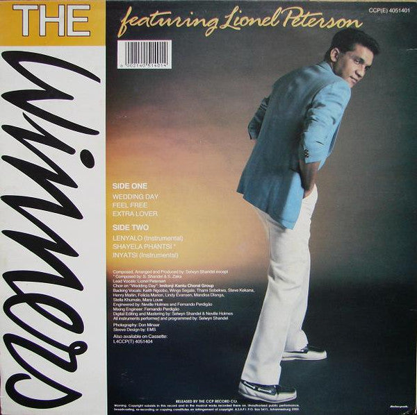 Image of Back Cover of LP - VG/VG - THE WINNERS FEATURING LIONEL PETERSON, Feel Free (The CCP Record Company; CCP(E) 4051401, South Africa 1986, Picture Sleeve), Edge and Ring Wear, + WOS. Light marks only to disc., - 3626006E