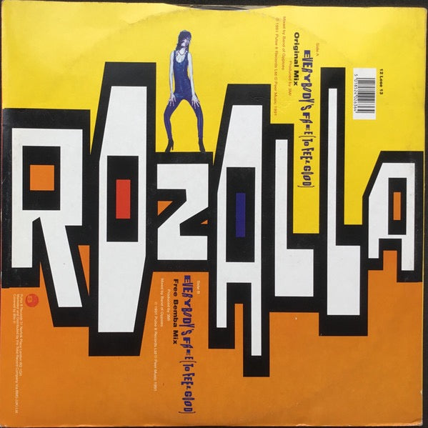 Image of Back Cover of 12" - VG/VG - ROZALLA, Everybody's Free (To Feel Good) (Pulse-8 Records ; 12 Lose 13, UK 1991, Picture Sleeve), , - 3616022C