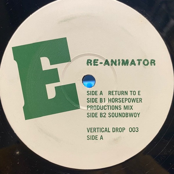 Image of Label Cover of 12" - VG/G+ - RE-ANIMATOR, Return To E (Vertical Drop Recordings; VDR 003, UK 2001, Picture Sleeve), Lots of light hairlines and marks, sleeve is ringworn + sticker ghost., - 3616025C