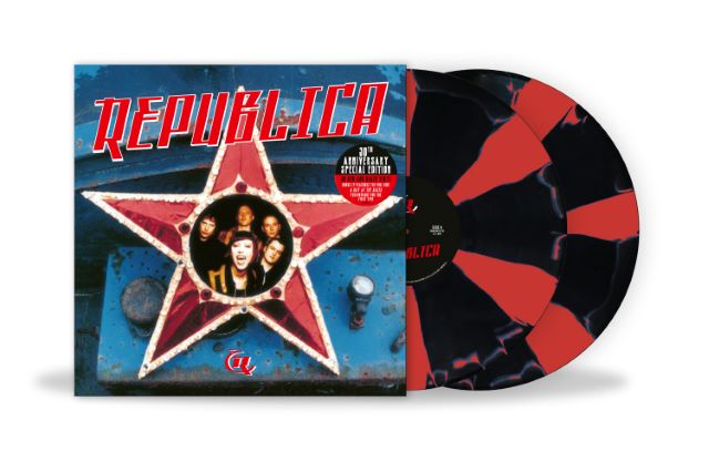Image of Front Cover of 2xLP - NEW/NEW - REPUBLICA, Republica (30th Anniversary) (Sony; 19802954721, UK 2026 Reissue, Black & Red Cornetto Vinyl), , Spawning three singles, including the UK top ten hit ‘Drop Dead Gorgeous’ and the global smash, perennially synced ‘Ready To Go’, Republica’s self-titled debut album achieved platinum sales in the UK and charted across Europe and Australasia in the latter half of 1996. Still fronted by the irrepressible Saffron Sprackling, the band are touring the UK this Autum