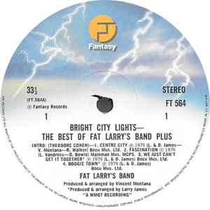 Image of Label Cover of LP - VG/VG+ - FAT LARRY'S BAND, Bright City Lights - The Best Of Fat Larry's Band Plus (Fantasy; FT 564, UK 1979), Some wear to sleeve. 'Factory sample' sticker on sleeve. Light evidence of previous small price sticker., - 3646154S