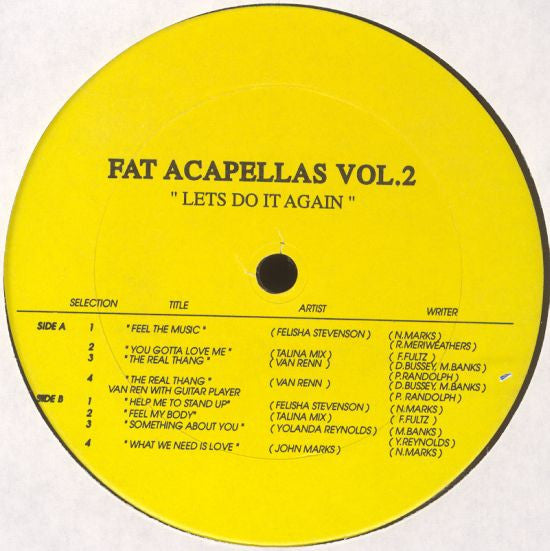 Image of Front Cover of 12" - /VG - VARIOUS, Fat Acapellas Vol. 2 - Let's Do It Again (Submerge; SVE-5, US 1994), , - 3646262S