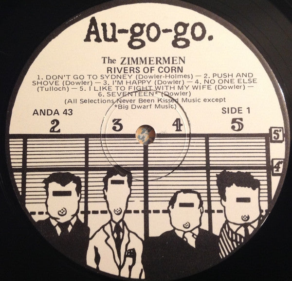 Image of Label Cover of LP - VG+/EX - THE ZIMMERMEN, Rivers Of Corn (Au Go Go ; ANDA 43, Australia 1986), , - 3626259E