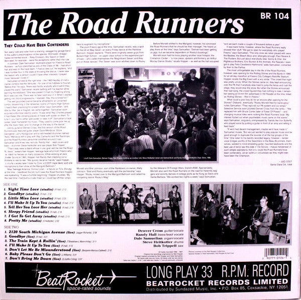 Image of Back Cover of LP - VG+/EX - THE ROAD RUNNERS, The Road Runners (BeatRocket ; BR 104, US 1998, Mono, 180 Gram Vinyl), Opened Instore, Still In Shrinkwrap, - 3626255E