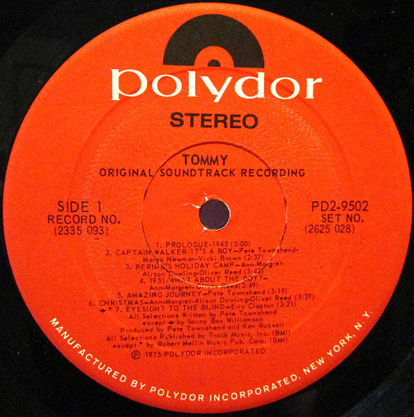 Image of Label Cover of 2xLP - VG/VG+ - VARIOUS, Tommy (Original Soundtrack Recording) (Polydor; PD2-9502, US 1975, Gatefold, 2 Inners, PRC-Richmond Pressing), Edge & Ring Wear, bottom corner promo cut, - 3646240S