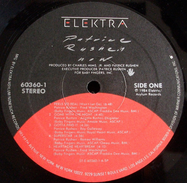 Image of Label Cover of LP - VG+/VG - PATRICE RUSHEN, Now (Elektra; 60360-1, US 1984, Inner), , - 3626385E