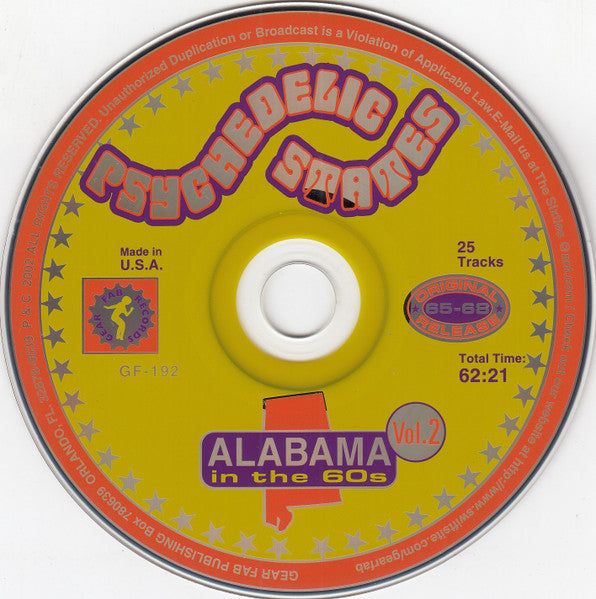 Image of Label Cover of CD - VG+/VG+ - VARIOUS, Psychedelic States: Alabama In The 60s Vol. 2 (Gear Fab Records; GF-192, US 2002, Jewel Case, Booklet), , - 3616436C