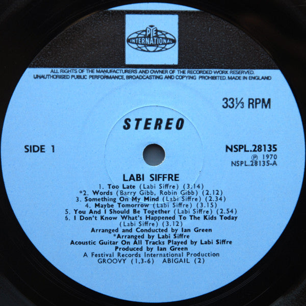 Image of Label Cover of LP - G+/VG+ - LABI SIFFRE, Labi Siffre (Pye International; NSPL 28135, UK 1970), , - 3646463S