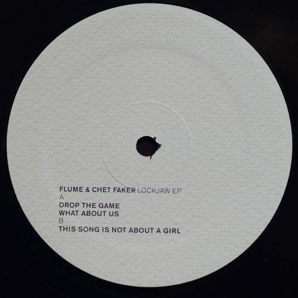 Image of Front Cover of 12" - /G+ - FLUME & CHET FAKER, Lockjaw EP (Future Classic; FCL97, UK 2014, Plain Sleeve), lots of fine hairlines/marks. one or two scuffs. no picture sleeve!!!, - 3746039S
