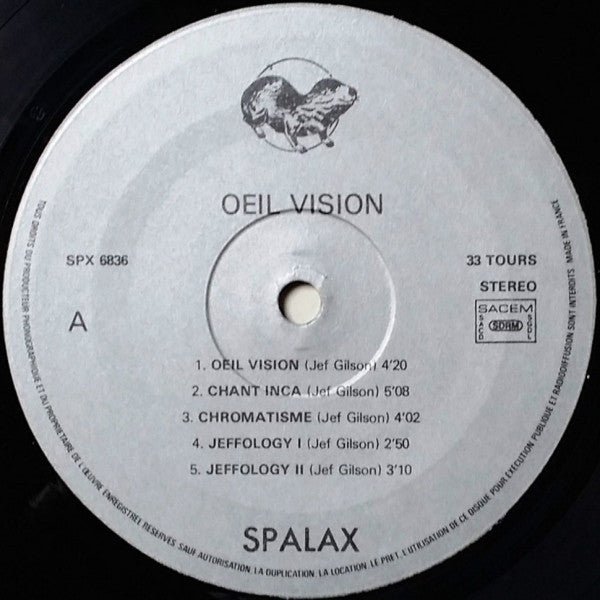 Image of Label Cover of LP - VG/VG+ - JEF GILSON, JEAN-LUC PONTY, JEAN-LOUIS CHAUTEMPS, il Vision (Spalax; 6836, France 1981 Reissue), Edge and Ring Wear, - 3746140S