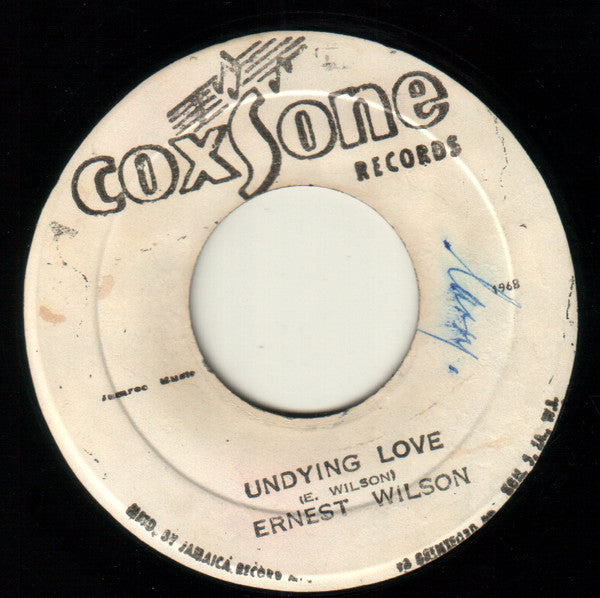Image of Front Cover of 7" - /VG - ERNEST WILSON, Undying Love (Coxsone Records ; , Jamaica 1970s Reissue), Light fog from press, plays fine. WOL., - 3716133C