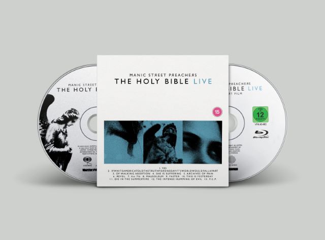 Image of Front Cover of 2xCD - NEW/NEW - MANIC STREET PREACHERS, The Holy Bible Live (Sony; 19958455462, UK 2026, CD with Blu Ray DVD), , In 2014, to mark 20-years since the release of their landmark album The Holy Bible, Manic Street Preachers embarked on a sold-out tour playing the record in full. More than a decade later, The Holy Bible Live captures an unforgettable show at London’s Roundhouse, documenting a band revisiting a defining chapter of their history. - 9413585C