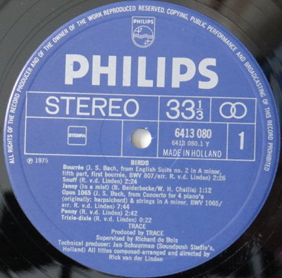 Image of Label Cover of LP - G+/VG+ - TRACE, Birds (Philips; 6413 080, Netherlands 1975, Focus / Marillion ), , - 3726272E