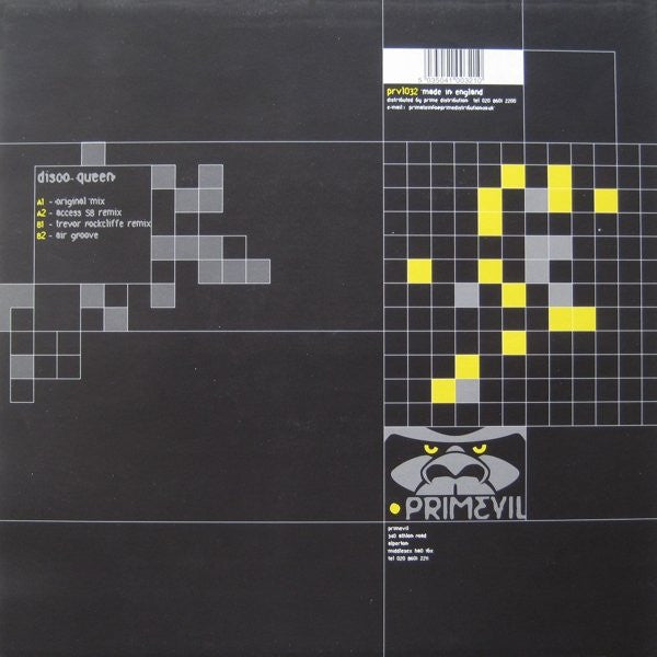 Image of Back Cover of 12" - VG/G+ - TREVOR ROCKCLIFFE VS ACCESS 58, Disco Queen (Primevil; prvl032, UK 2001, Picture Sleeve), Strong G+, light marks only., - 3726330E