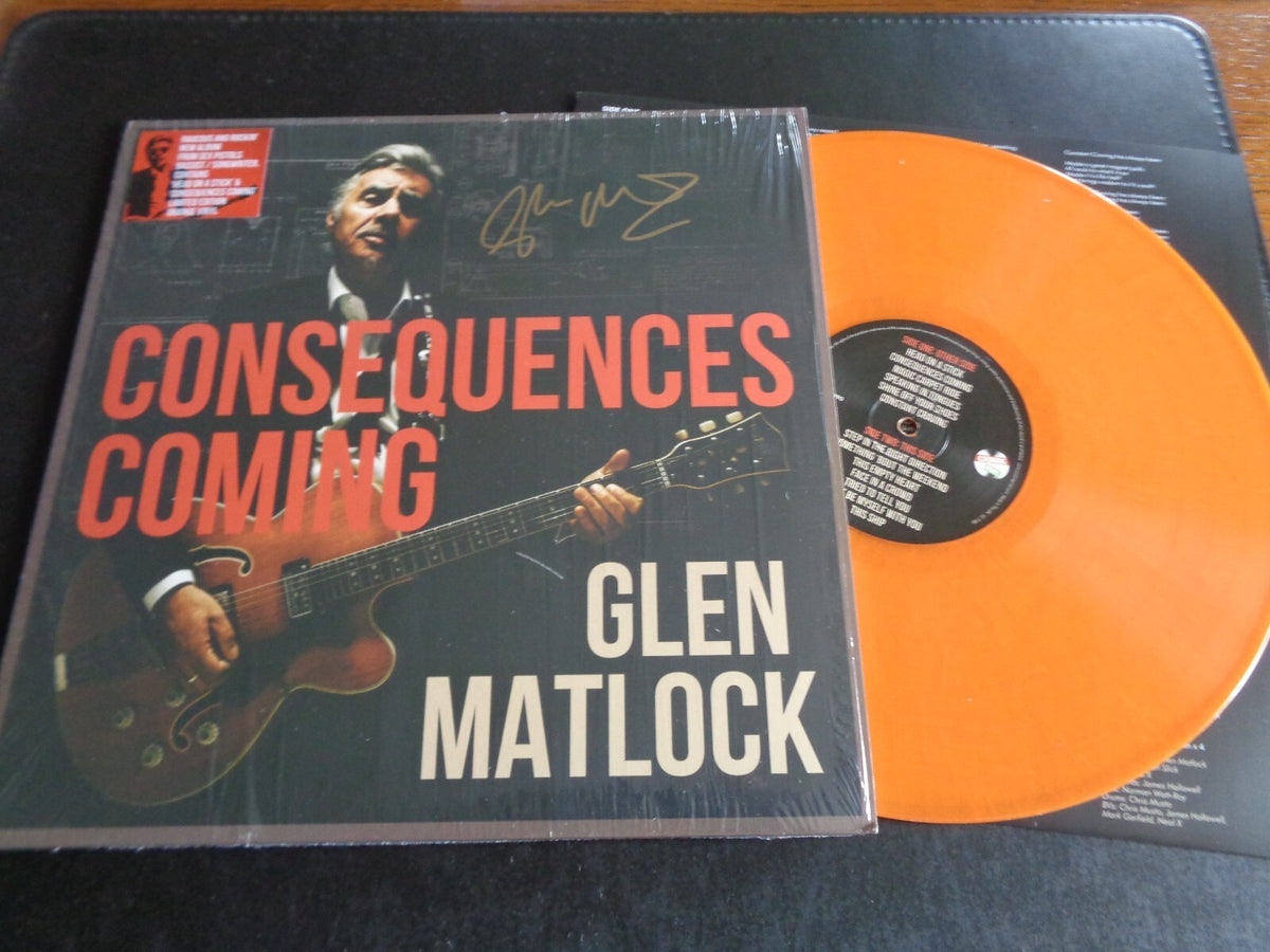 Image of Label Cover of LP - VG+/VG+ - GLEN MATLOCK, Consequences Coming (Cooking Vinyl; COOKLP890, Europe 2023, Inner, Orange Vinyl), SIGNED by Glen Matlock plus 5 additional signatures of band members, - 3746350S