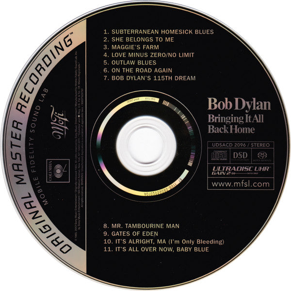 Image of Label Cover of LP - VG+/VG - BOB DYLAN, Bringing It All Back Home (Mobile Fidelity Sound Lab; UDSACD 2096, US 2013, Card Sleeve, Booklet, SACD), , - 3736070E