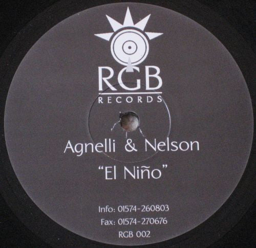 Image of Front Cover of 12" - /VG - AGNELLI & NELSON, El Ni o (RGB Records; RGB 002, Ireland 1998, Plain Sleeve, Single Sided ), Strong VG., - 3726368E